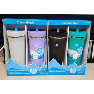 ~現貨~ Thermoflask 不鏽鋼吸管隨行杯 保溫杯 含粗.細吸管各一 950ml