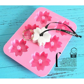 動小羊^^DIY矽膠模具肥皂香皂模型矽膠皂模藝術皂模具香磚擴香石6連6孔櫻花