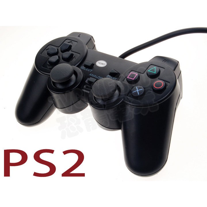 Sony Ps2 Ps1 Ps 副廠有線控制器手把把手搖桿黑色 台中恐龍電玩 蝦皮購物