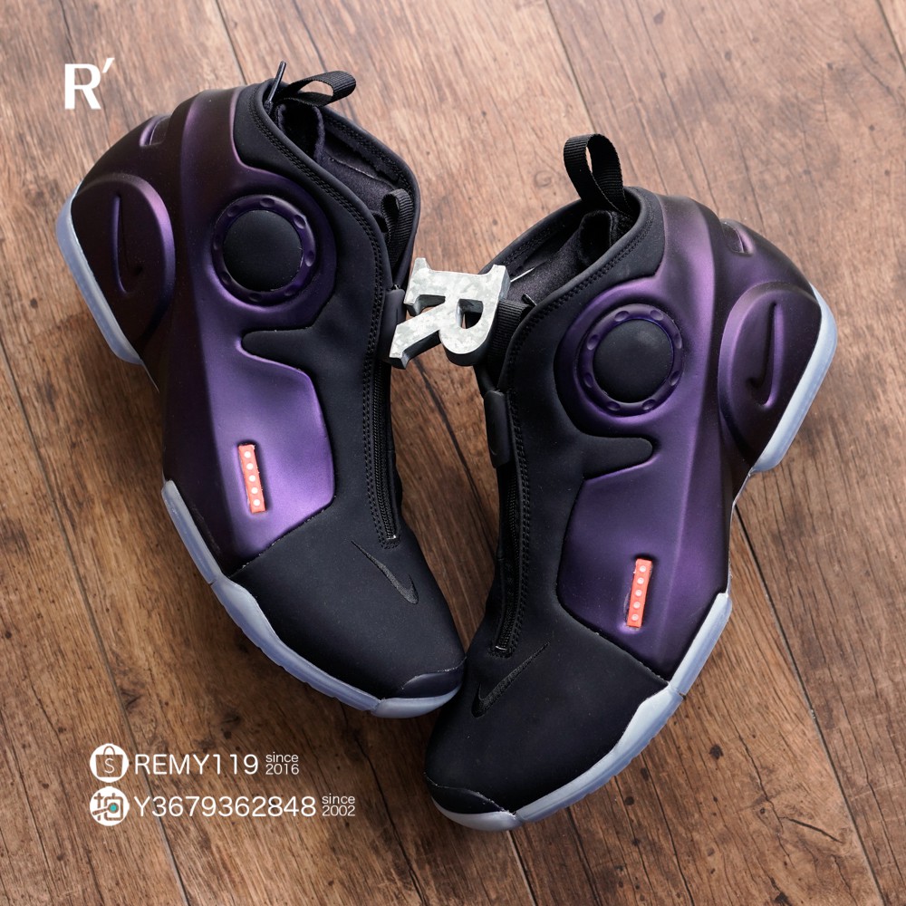 R'代購Nike Air Flightposite 2 Garnett KG 茄子黑紫太空拉鍊CD7399-500 | 蝦皮購物