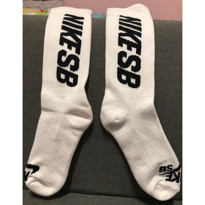 Nike SB Socks 白色 大LOGO 長襪 基本款 運動襪