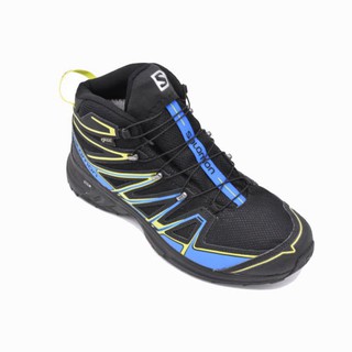 SALOMON GTX防水中筒登山鞋 男款 L39183200 黑.天空藍.螢光綠 法國進口