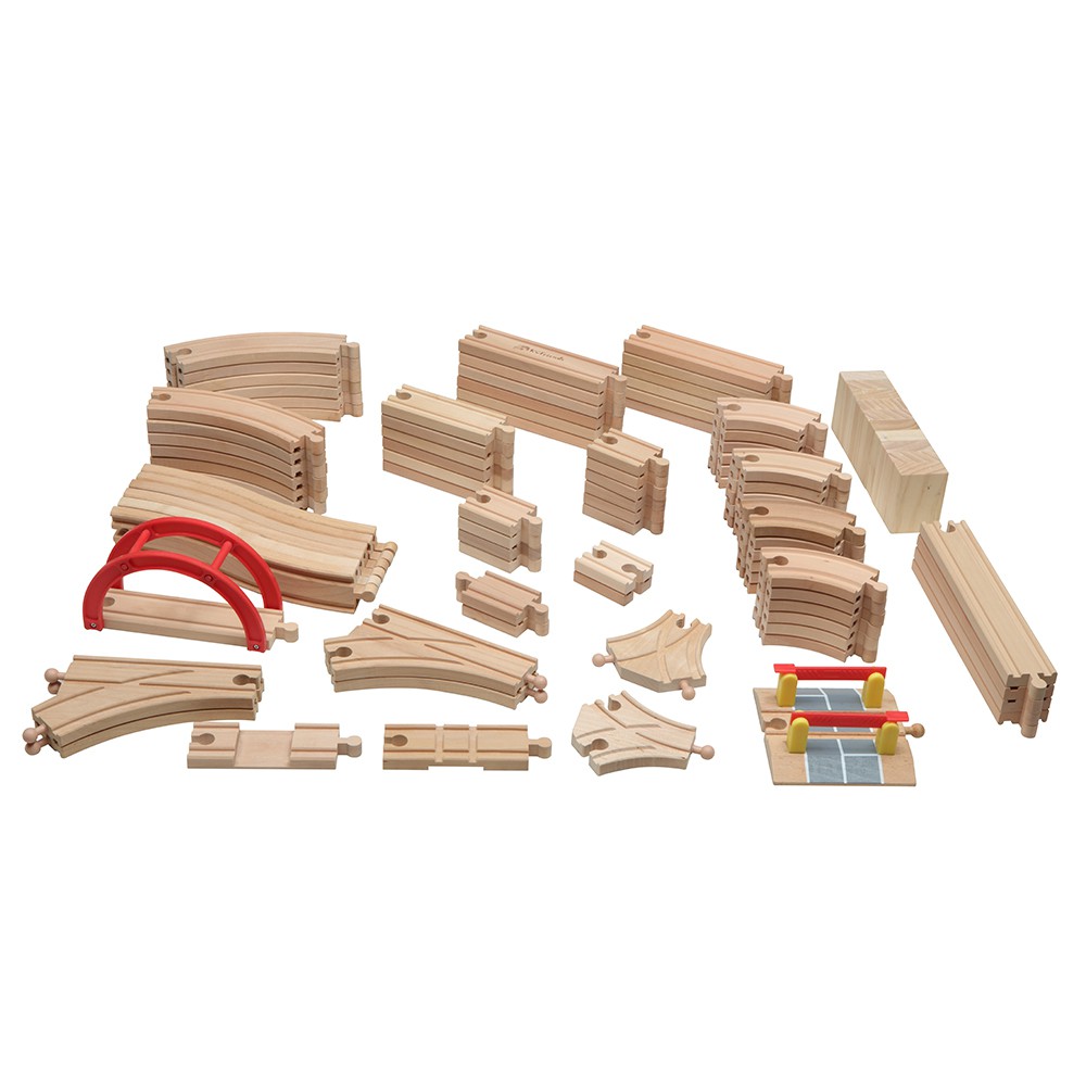 KCFriends 100件木製火車軌道組 100 pcs Wooden Train Track Pack