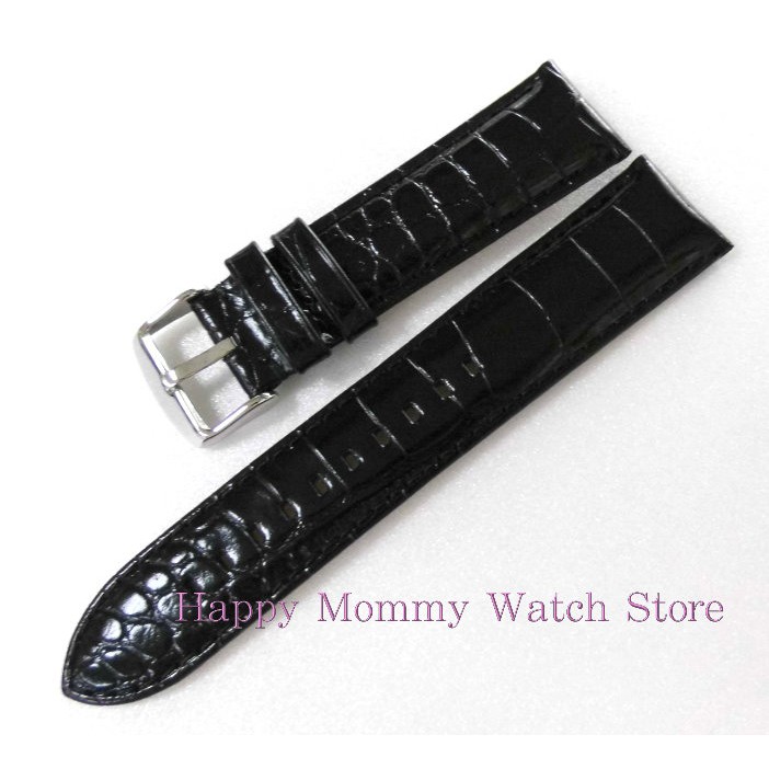 【 幸福媽咪 】網路購物、門市服務 ARMANI亞曼尼 代用錶帶 真皮錶帶 送彈簧棒 黑色 22mm