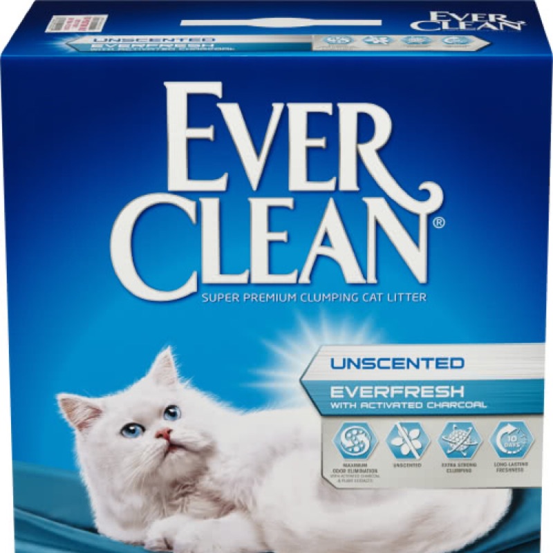 【Ever Clean藍鑽】白標-雙重活性碳低過敏結塊貓砂25lb(強效除臭)