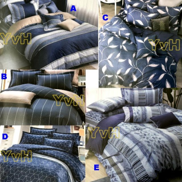 =YvH=雙人薄床罩 台灣製100%精梳純棉 5x6.2尺薄床罩枕套組 夏罩 素花百折床裙 藍灰色系 特價不挑款隨機出貨