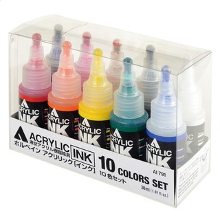 日本HOLBEIN好賓 Acrylic Ink 液態壓克力墨水顏料(HAI) 30ml盒裝組-5色/10色