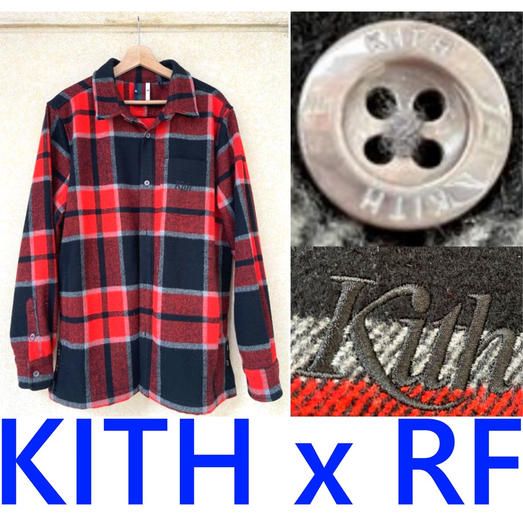 BLACK近全新KITH法蘭榮格紋羊毛混紡RONNIE FIEG蘇格蘭襯衫外套
