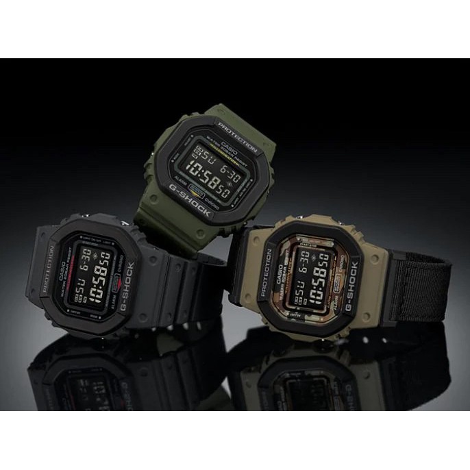 【柏儷鐘錶】CASIO G-Shock 方形電子錶 灰 軍綠 DW5610SU