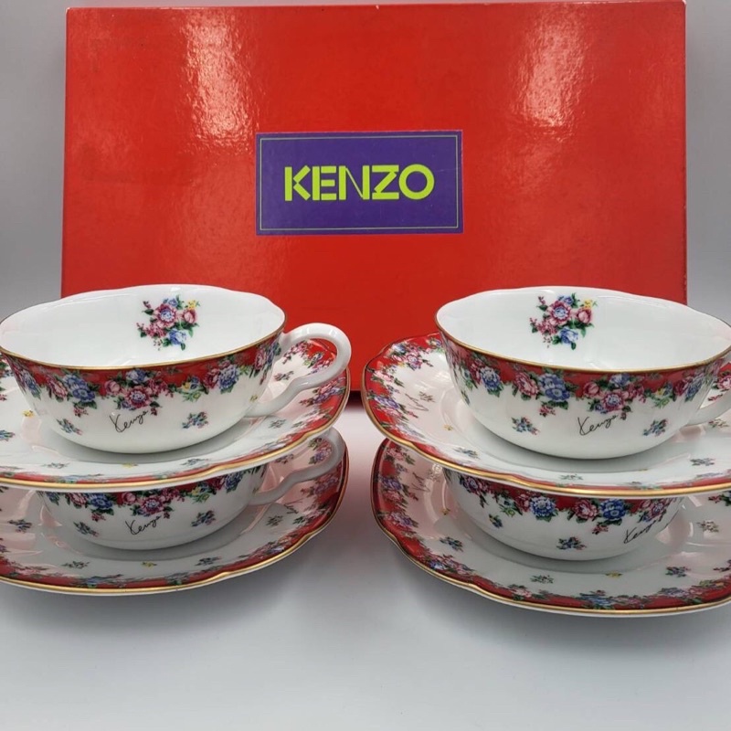 Kenzo 日本製 咖啡杯盤 四件組