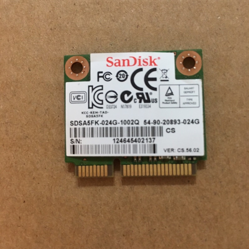二手SanDISK 24G mSATA SSD 固態硬碟