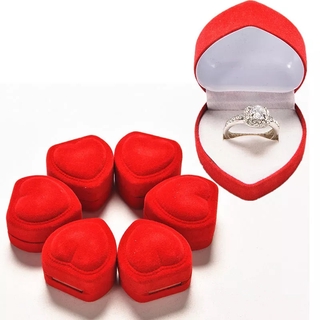 精美的植絨心形戒指收納盒 / 用於訂婚的珠寶收納盒 / 迷你珠寶分類收納盒