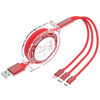 三合一伸縮手機充電線 2A快充 usb充電線