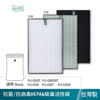 怡悅 HEPA 濾心 濾網 適用於 夏普 SHARP FU-G50T FU-GM50T FU-H50 FU-J50T