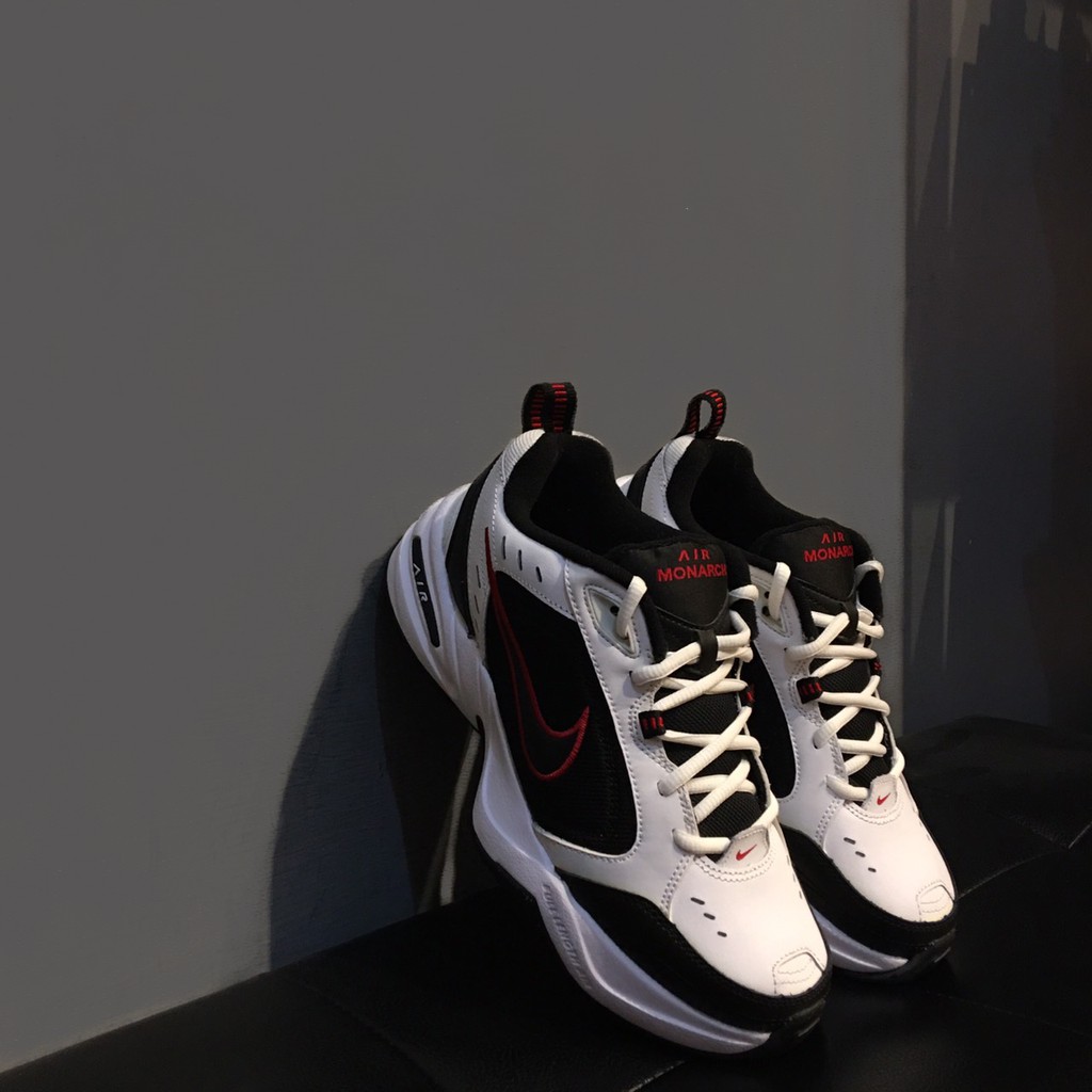 【QUEST】現貨 Nike Air Monarch IV 黑白 紅勾 復古 老爹鞋 415445-101