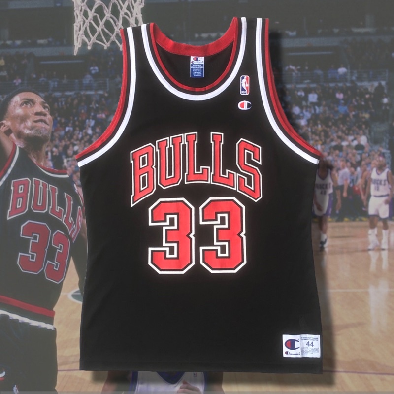 Scottie Pippen 90’s Bulls 🦇 公牛隊 二客黑 Champion NBA 復古球衣 Jordan