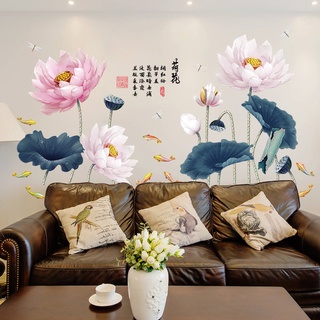 五象設計 中國風蓮花系列經典客廳門廊創意家居裝飾貼