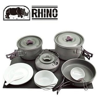 露營小站~【K-4】犀牛 RHINO 四人鋁合金套鍋、鍋具組