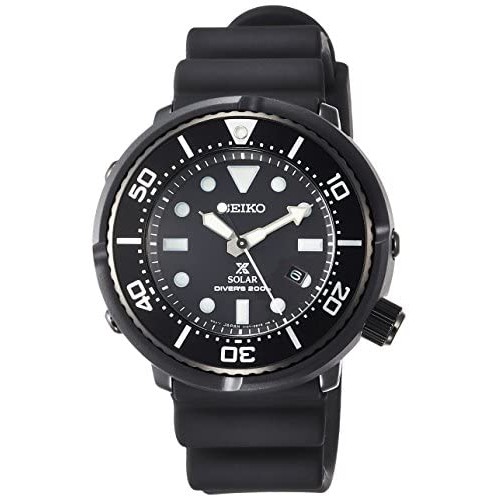 【金台鐘錶】SEIKO 精工錶 鮪魚罐頭 46mm 太陽能 200m 潛水錶 (黑面) SBDN049P1