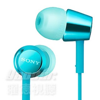 〔送收納盒〕SONY MDR-EX155 淺藍 細膩金屬 耳道式耳機