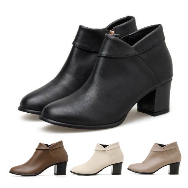 【白鳥麗子】踝靴 訂製款 MIT氣質翻摺皮革高跟短靴