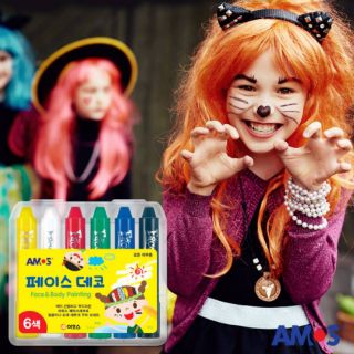 【現貨】韓國AMOS Face Deco 兒童臉部／身體專用彩繪口紅旋轉棒