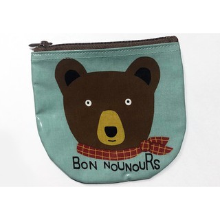 戶崎尚美 BON熊 (bon nounours) 防水帆布 零錢包 (淺藍色) (NAOMI TOZAKI) (日本製)