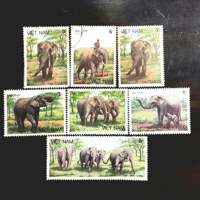 越南野生動物大象系列郵票
