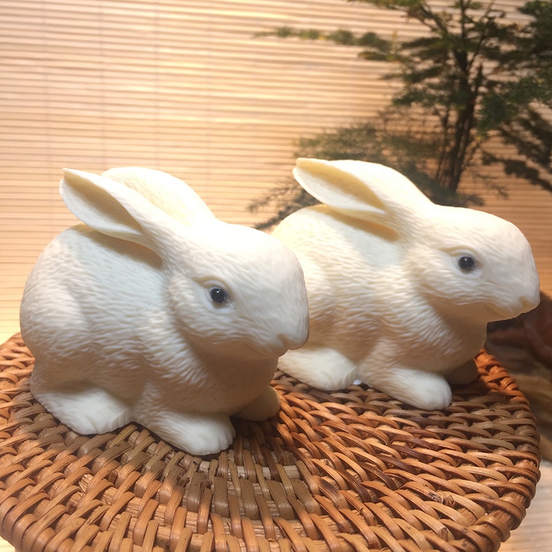 青子龍佛珠新款特賣批發象牙果雕十二生肖兔 家居桌面擺件小兔子工藝禮品禮盒裝