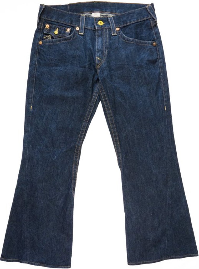 美國頂級牛仔褲品牌True Religion深藍色修身線條靴型牛仔褲 W33 美國製