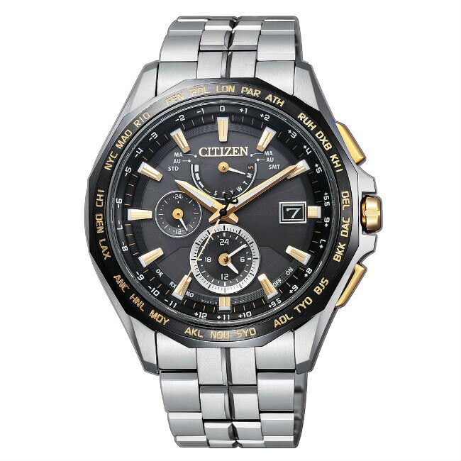 CITIZEN 星辰錶 AT9095-50E 旗艦電波光動能鈦金屬多功能時尚腕錶 /黑面 43mm