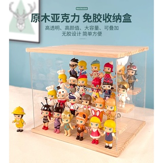 [現貨］-公仔模型 泡泡瑪特 盲盒收納展示架 透明壓克力防塵展示盒(5層階梯款)