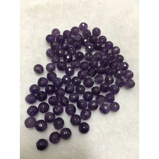 【造型散珠】鑽切紫水晶，5.8~6.4mm(5顆)