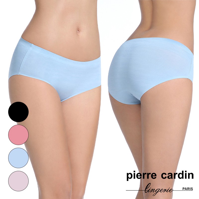 【pierre cardin 皮爾卡登女性內衣】麻花紋涼感無痕內褲-藍色