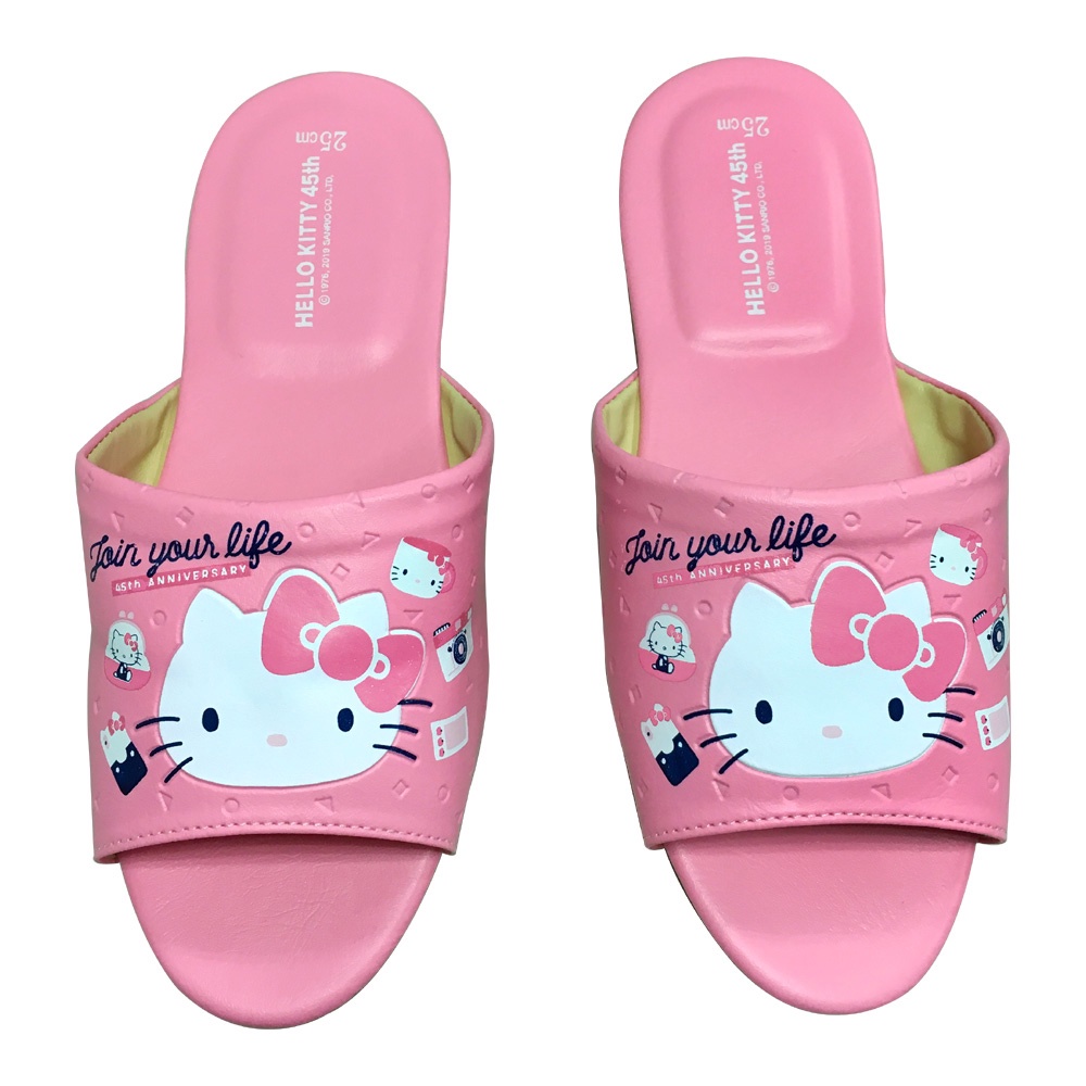HELLO KITTY室內拖鞋仿皮拖KT9685N-粉紅色(台灣製造)