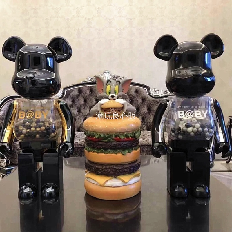 潮玩良心販bearbrick400 暴力熊積木熊上海限定白千秋伊勢丹限定黑銀千秋禮物潮人玩具庫柏力克熊客廳裝飾擺件 蝦皮購物