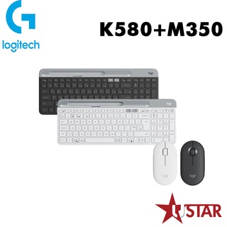 Logitech 羅技 K580+M350 鍵鼠組 黑/白