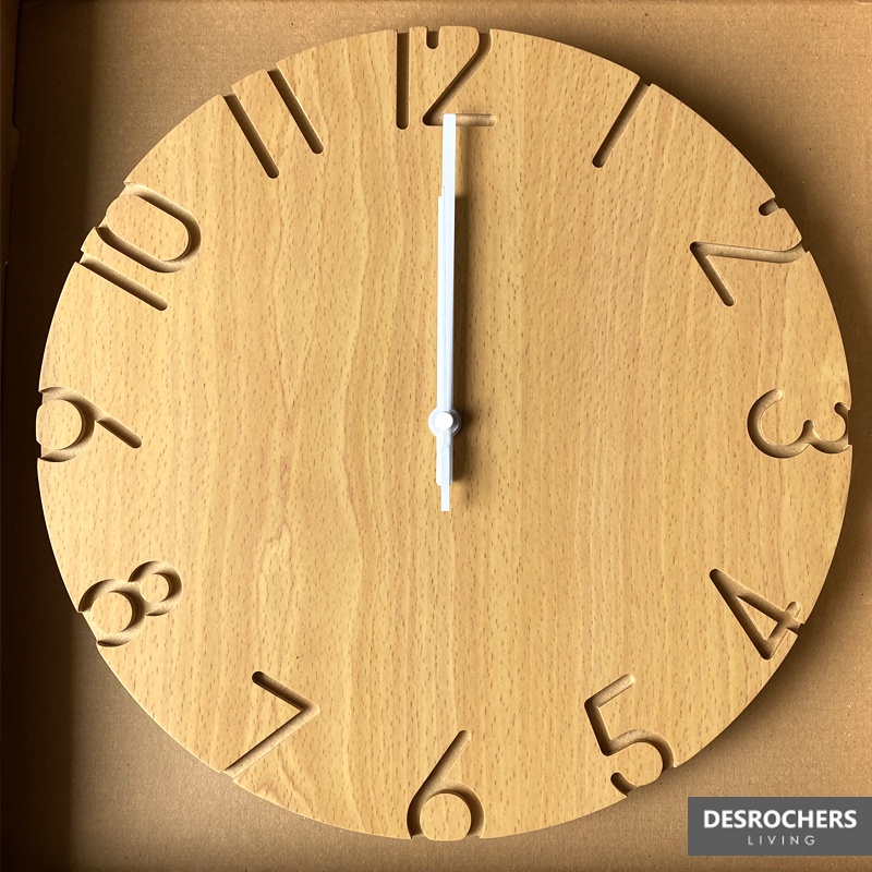 Desrochers｜MOD 原木木質靜音時鐘 32cm 木質紋理靜音時鐘 壁鐘 數字 台灣製造