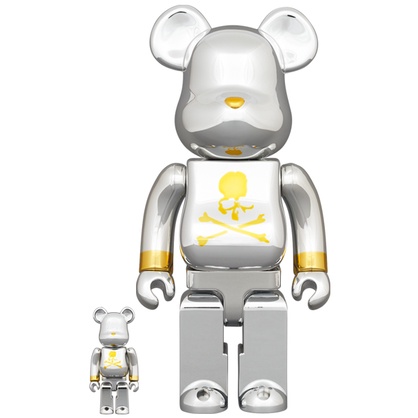 Image.台中逢甲店 BE@RBRICK BEARBRICK 400%100% Mastermind JAPAN 銀色