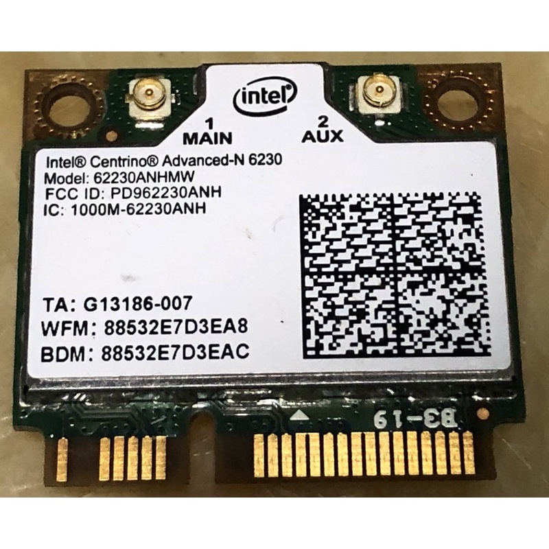 Intel Witeless-N62230 筆電用半高 無線網路卡 6230ANHMW 300M/bps