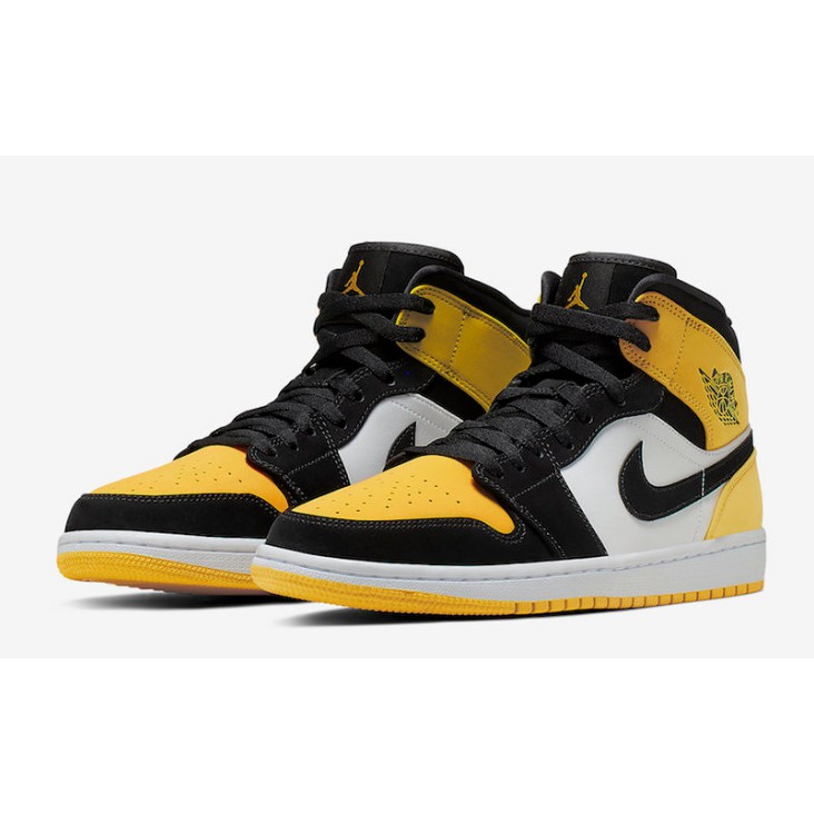 jordan 1 mid yellow toe black