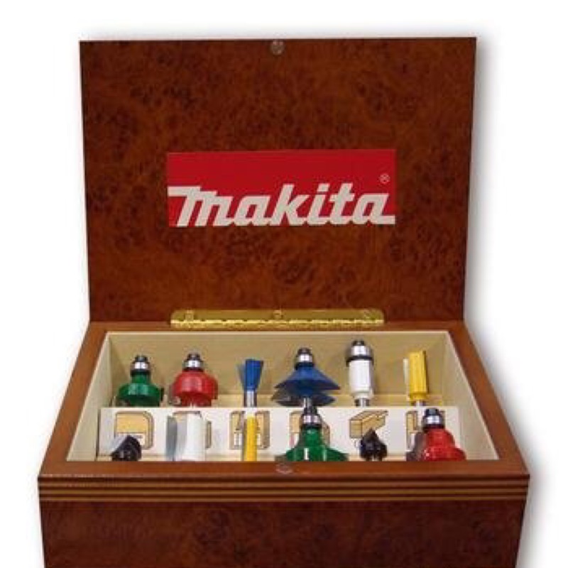 ［進化吧工具屋］日本牧田 Makita A-87921 精緻木盒修邊刀組 12支組 木盒 6mm柄 木工修邊 原廠公司貨