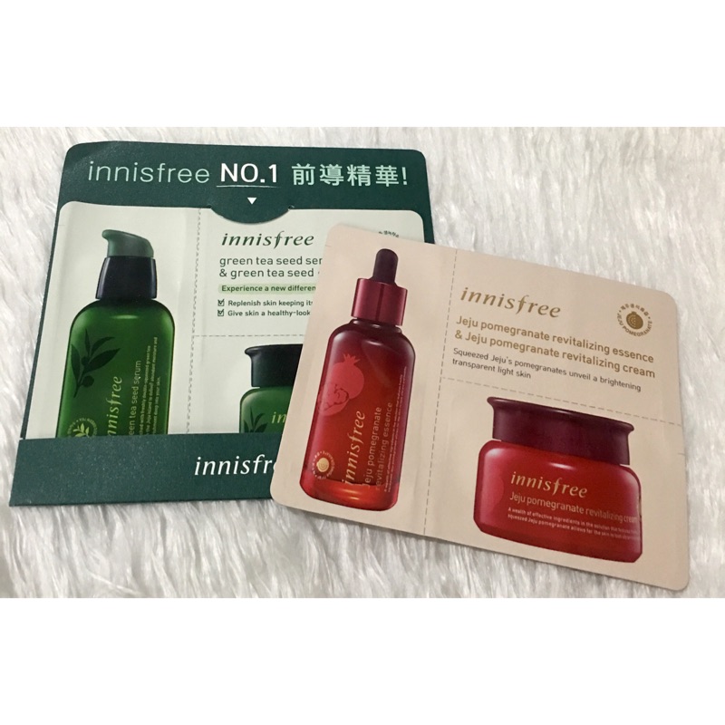 innisfree 綠茶籽保濕精華&amp;綠茶籽保濕霜 澳洲石榴活妍美膚精華+美膚霜