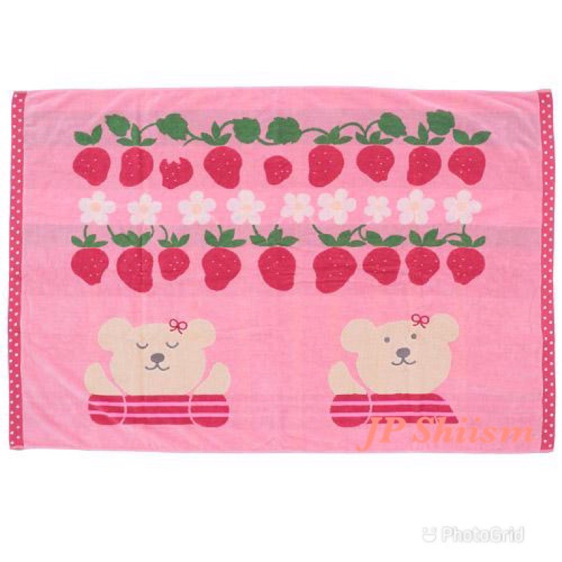 *現貨*日本製 rainbow bear 彩虹熊 2020新款 草莓 汽車毯子 大浴巾 毛巾被 蓋被