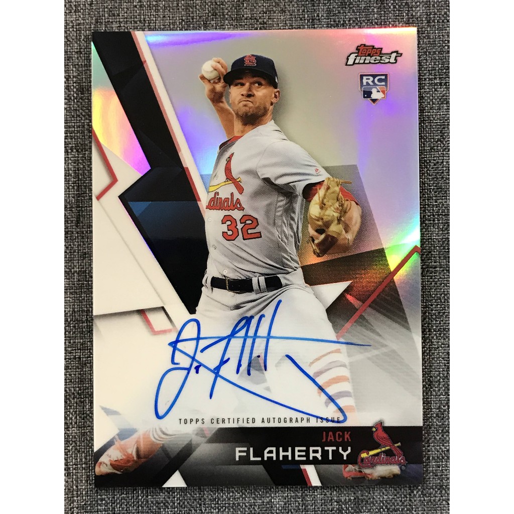 Jack Flaherty RC Auto 紅雀隊9勝1敗強投亮面新人簽名卡 2018 Finest #FAJF