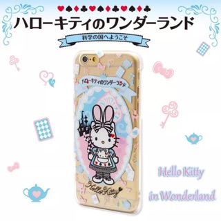 預購日本原單透明手機殼iPhone 6/6s plus hello kitty愛麗絲夢遊仙境 限定 硬殼半包
