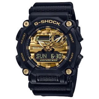 【柏儷鐘錶】CASIO G-SHOCK 雙顯示電子錶 黑金 GA-900AG-1A