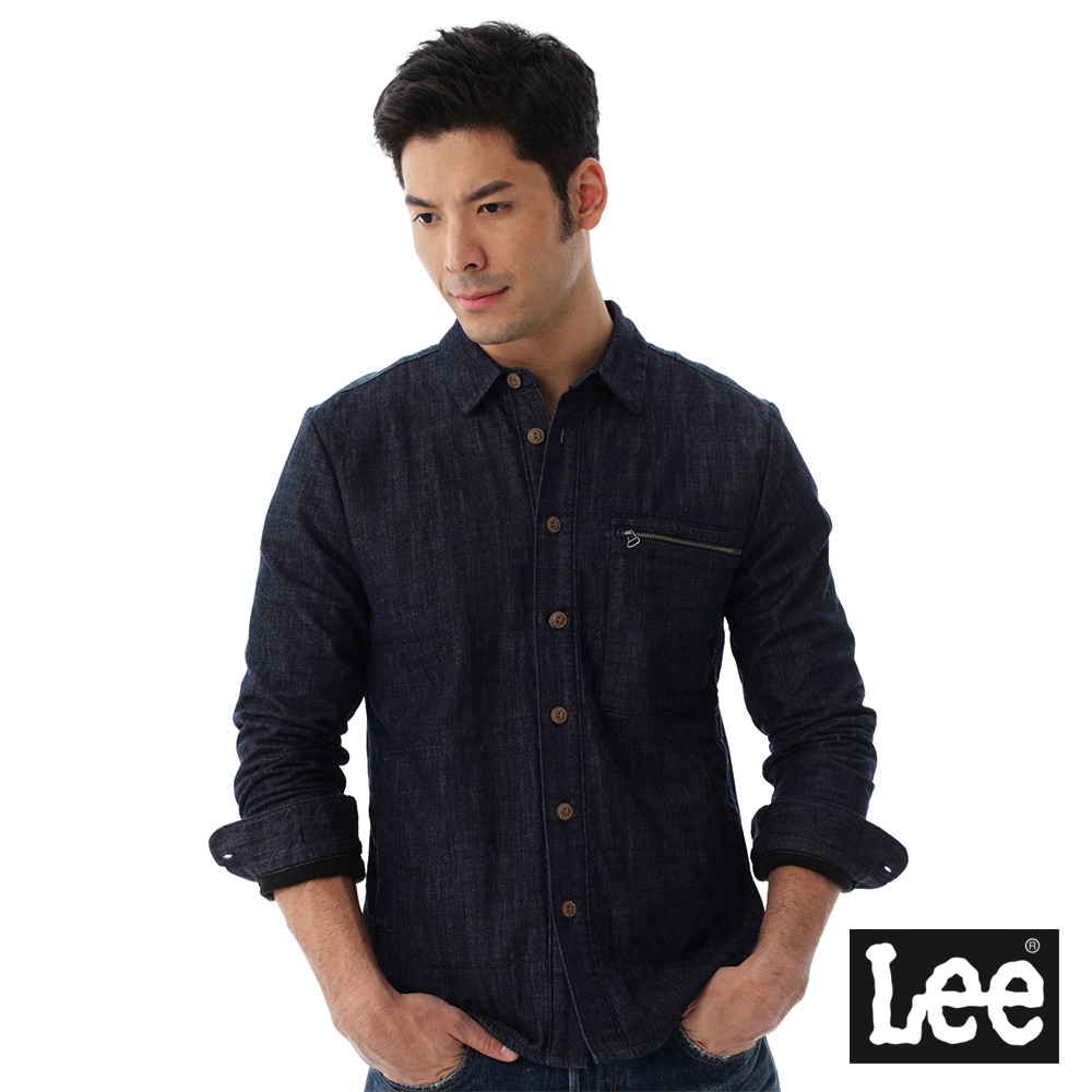 Lee 襯衫式牛仔外套 男 Modern 藍LL1602452UM