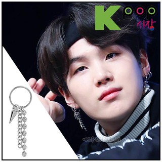 ❌免運❌ 閔玧其同款 正韓耳環 ASMAMA 防彈少年團 BTS SUGA 玧其 同款圓珠鏈尖錐耳環 韓國耳環 耳夾耳環