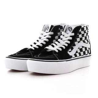 VANS VN0A3TKNQXH SK8-HI PLATFORM 2.0 厚底中筒 帆布鞋 滑板鞋 (黑白格) 化學原宿